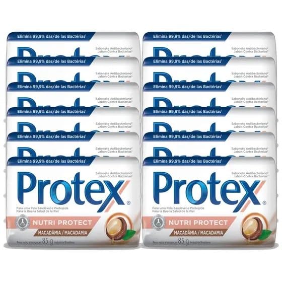 Protex Antibacterial Nutri Protect Bar Soap, 3 oz, 12 Bars | Sabonete Protex 12 Barras