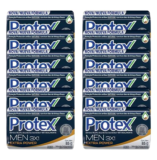 Protex Antibacterial Nutri Protect Bar Soap, 3 oz, 12 Bars | Sabonete Protex 12 Barras