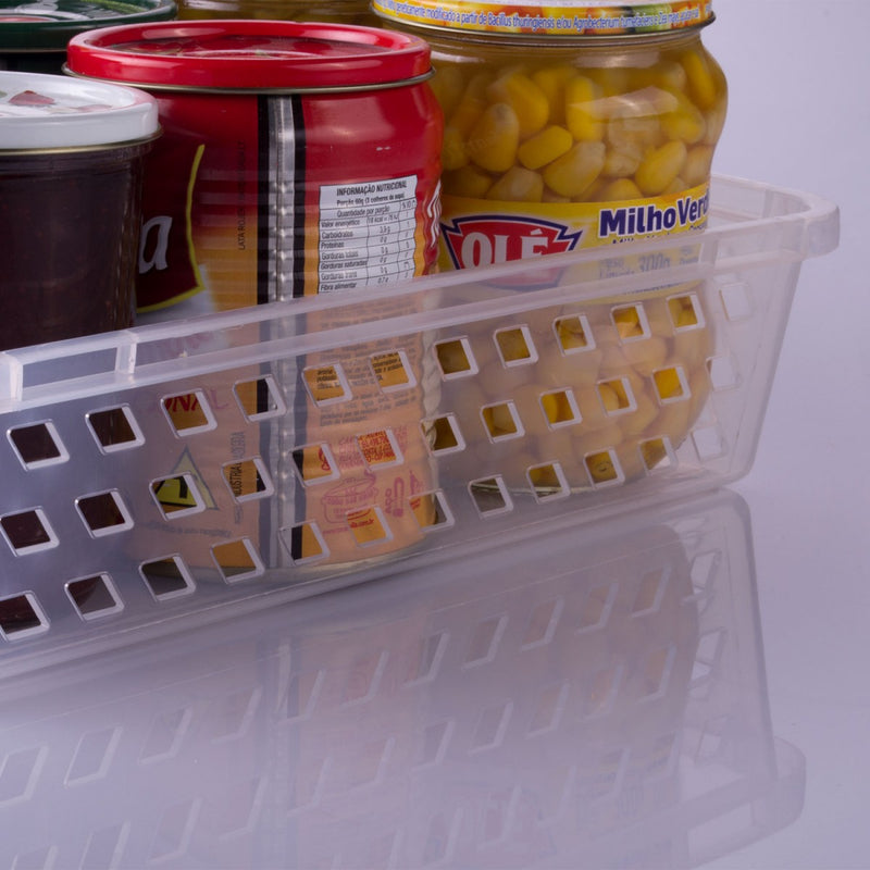 Cesta de almacenamiento apilable extragrande y baja de Plasutil | Organizador de encimera de cocina para frutas, verduras y frutas | Sin BPA 0673