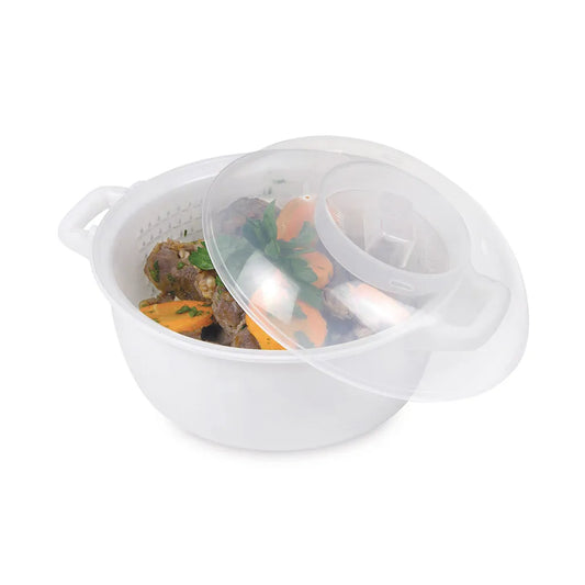 Microwave Bowl with Lid 2 lb Plasutil | Casserole, Heating Dish, Noodle Bowl, Storage Plate | BPA-Free 0746