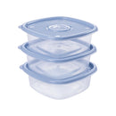 3 Pieces Square Plastic Meal Prep Set | 33.8 Fl Oz BPA-Free Food Storage Container with Pop Lid Plasutil