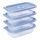 4 Pieces Rectangular Plastic Meal Prep Set | 17.6 Fl Oz BPA-Free Food Storage Container with Pop Lid Plasutil