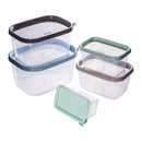 5 Piece Conect Food Storage Container Set with Lids Plasutil | Plastic Meal Prep Set BPA-Free