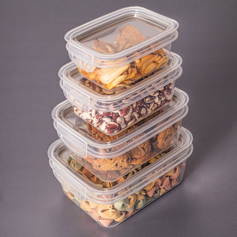 6-Pc Perfect Lock Food Storage Containers Set Plasutil | BPA-Free | Airtight Lids with 4 Locking Tabs | Microwave, Dishwasher & Freezer Safe | Ideal for Lunch, Meal Prep & Leftovers | Kitchen Organization, Pantry