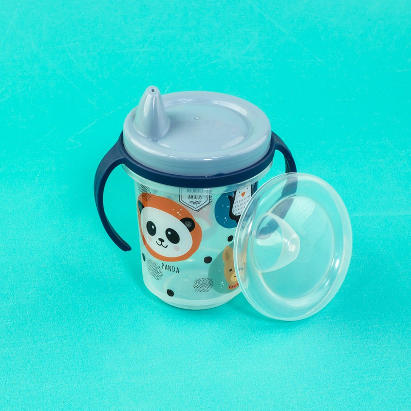 Plastic Kids Training Cup with Lid and Handles Animals | BPA-Free 330 ml Plasutil 8073