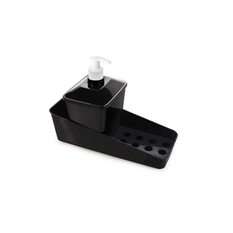 Kitchen Soap Dispenser Black Plasutil | With Sponge Holder Dish Set for Sink | BPA-Free 13969