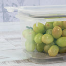 Food Storage Container for Fridge 60.86 fl oz Hermetic Closure Plasutil | BPA Free Plastic Refrigerator with Removable Drain & Lid