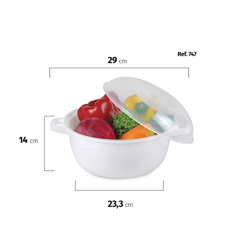 Microwave Bowl with Lid 5.74 lb Plasutil | Casserole, Heating Dish, Noodle Bowl, Storage Plate | BPA-Free 0747