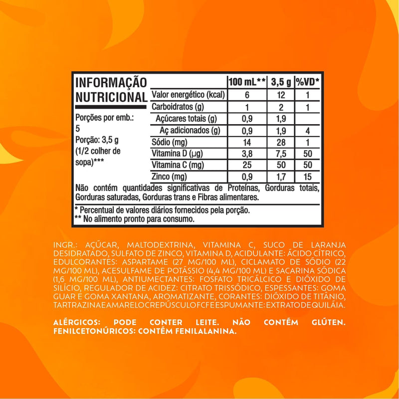 REFRESCO EM PÓ TANG LARANJA CAIXA COM 18 UND