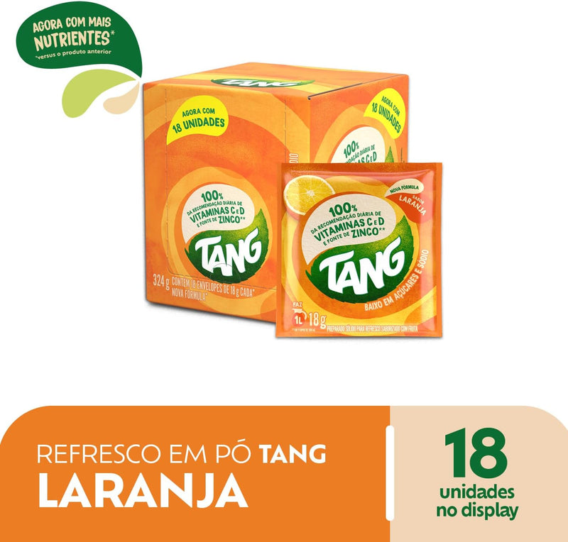 REFRESCO EM PÓ TANG LARANJA CAIXA COM 18 UND