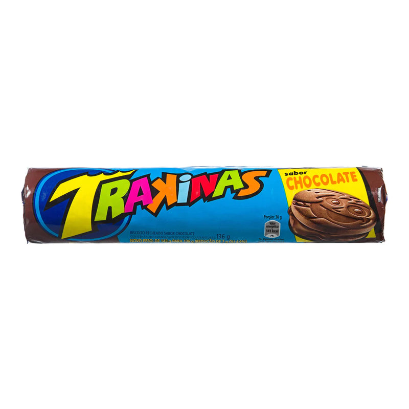 BISCOITO RECHEADO TRAKINAS CHOCOLATE 126G