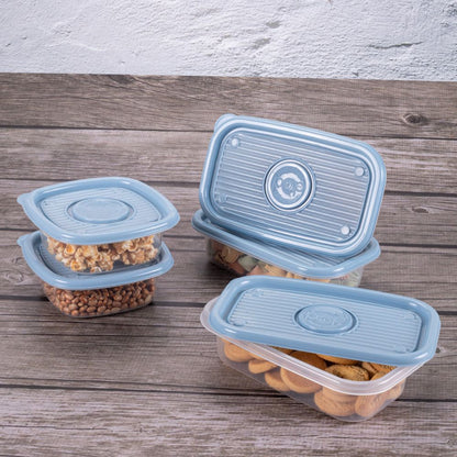 Juego de 18 piezas de plástico rectangular para preparar comidas | Sin BPA | Contenedor de almacenamiento de alimentos con tapa abatible Plasutil