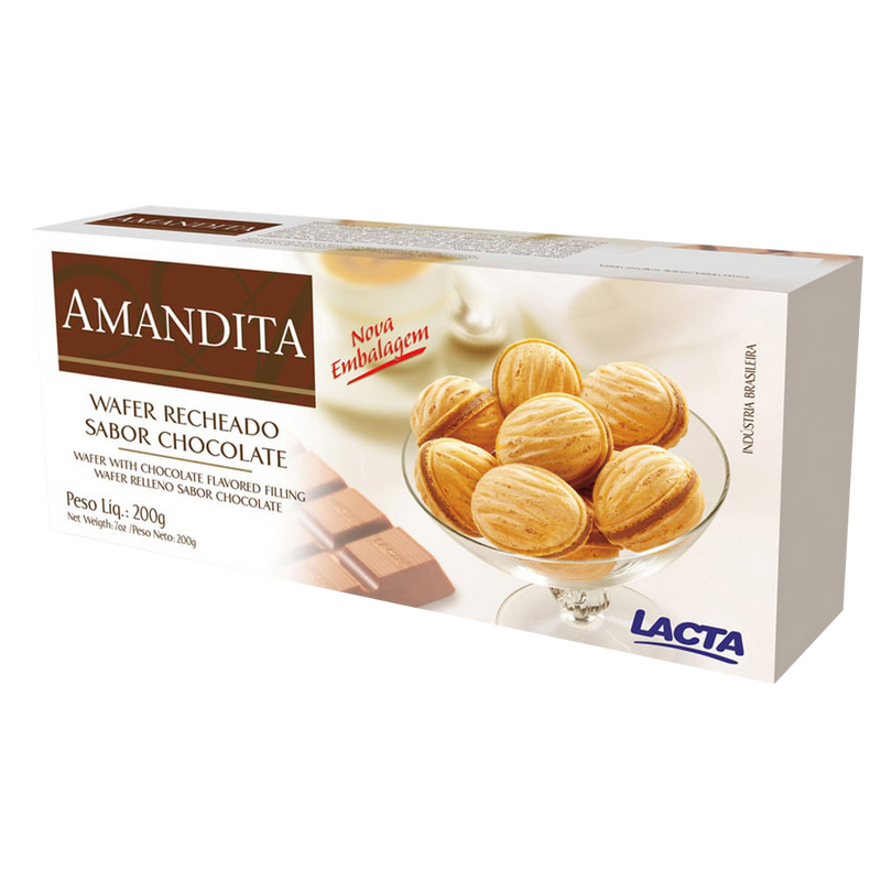 WAFER RECHEADO DE CHOCOLATE AMANDITA LACTA 200G