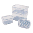 5-Pc Perfect Lock Fridge Storage Organizer Bins with Removable Drain Set Plasutil | BPA-Free | Airtight Lids Stackable Refrigerator Containers for Fruit & Vegetables | Microwave, Dishwasher & Freezer Safe | Kitchen Organization, Pantry