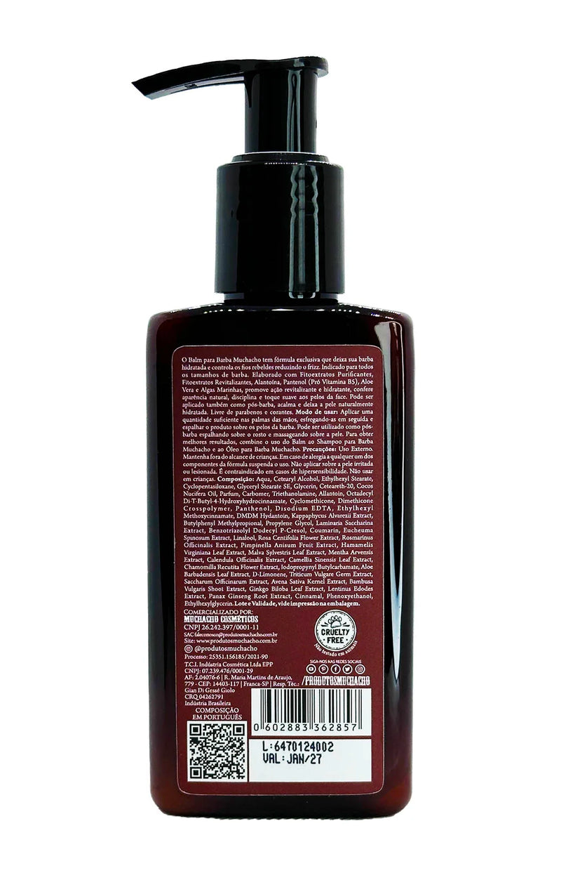 Muchacho Beard Balm - 130ml | Hydrating Formula with Phyto Extracts, Allantoin, Panthenol, White