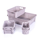 Plasutil 6 Multipurpose Storage Baskets, Stackable, BPA Free, Four Sizes
