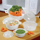 Microwave Steamer Bowl with Lid and Tray Plasutil | Pack of 2 | Heating Dish | Noodle Bowl | Microwave Cookware, Steamer and Storage Set