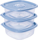 Square Plastic Food Storage Container with Pop Lid 33.81 Fl Oz Plasutil | Meal Prep Box | BPA-Free 5771