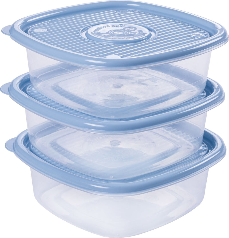 Square Plastic Food Storage Container with Pop Lid 33.81 Fl Oz Plasutil | Meal Prep Box | BPA-Free 5771