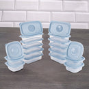 Juego de 18 piezas de plástico rectangular para preparar comidas | Sin BPA | Contenedor de almacenamiento de alimentos con tapa abatible Plasutil