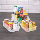 Paquete de 6 contenedores de almacenamiento apilables para despensa Plasutil | Cesta de almacenamiento de plástico con frente abierto para organizar la cocina y el baño | Artículos esenciales para el armario y el baño