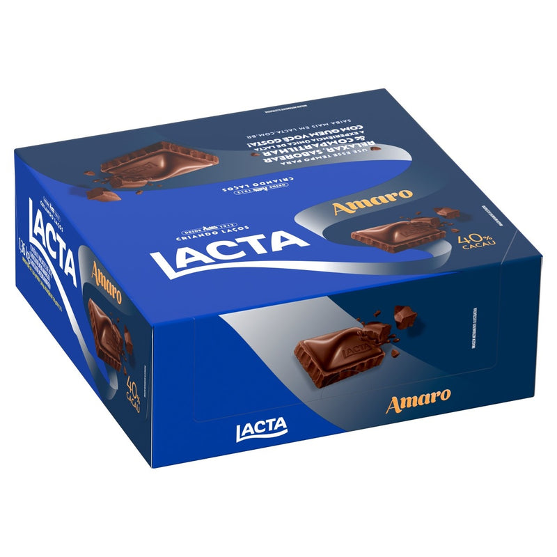 Barras de chocolate amargo Amaro, 40 % de cacao, 2,82 oz por barra, caja de 3 lb, sabor intenso, textura suave