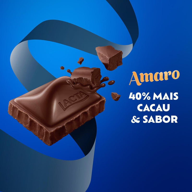 Barras de chocolate amargo Amaro, 40 % de cacao, 2,82 oz por barra, caja de 3 lb, sabor intenso, textura suave