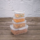 Plastic Food Storage Container with Hermetic Closure, 30.77 fl oz Clear Blue Plasutil | Rectangle Meal Prep Container | Microwave, Dishwasher, and Freezer Safe | BPA-Free 9386