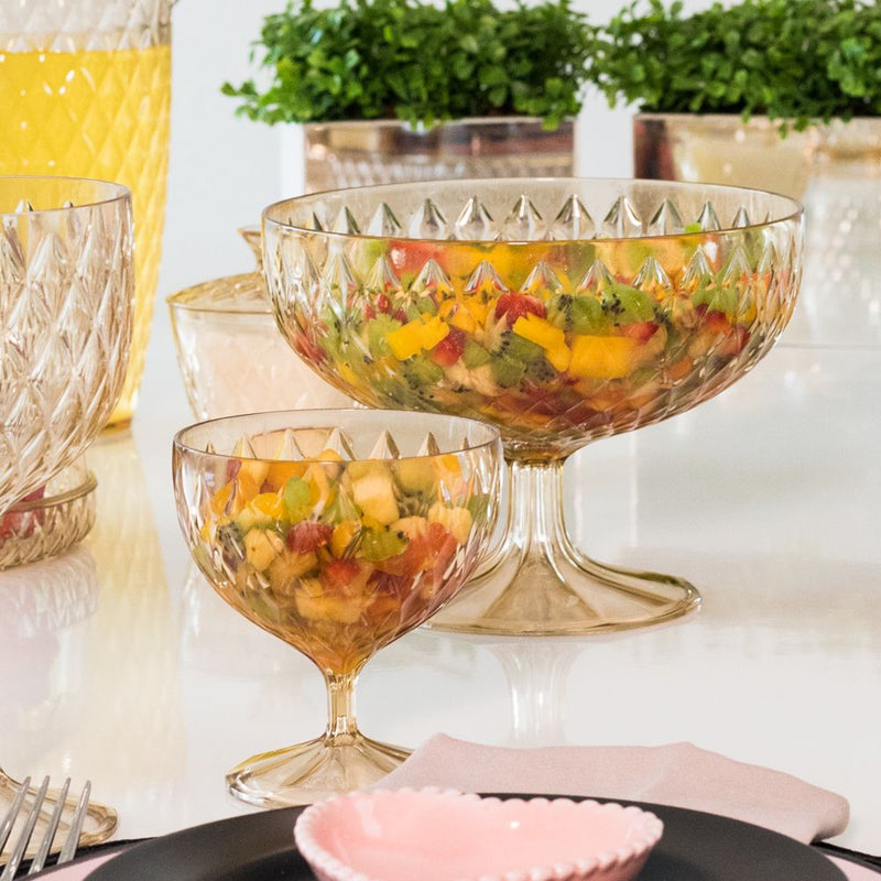 Plasutil Glass Dessert Bowls Set, 7 Pieces - 11.83 oz Cups, 64.25 oz Punch Bowl, Heavy Base