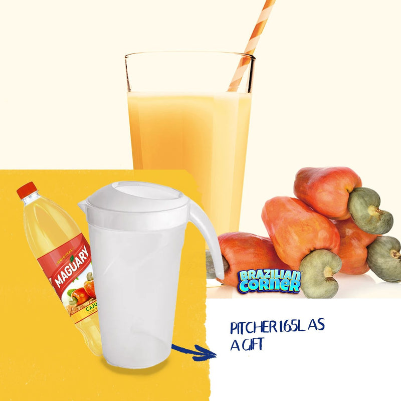 Jugo concentrado de anacardo Maguary, 16,9 onzas líquidas, con jarra y tapa de 2 cuartos sin BPA