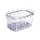 Contenedor de almacenamiento de alimentos para refrigerador de 40,57 fl oz con cierre hermético Plasutil | Refrigerador de plástico libre de BPA con drenaje y tapa extraíbles