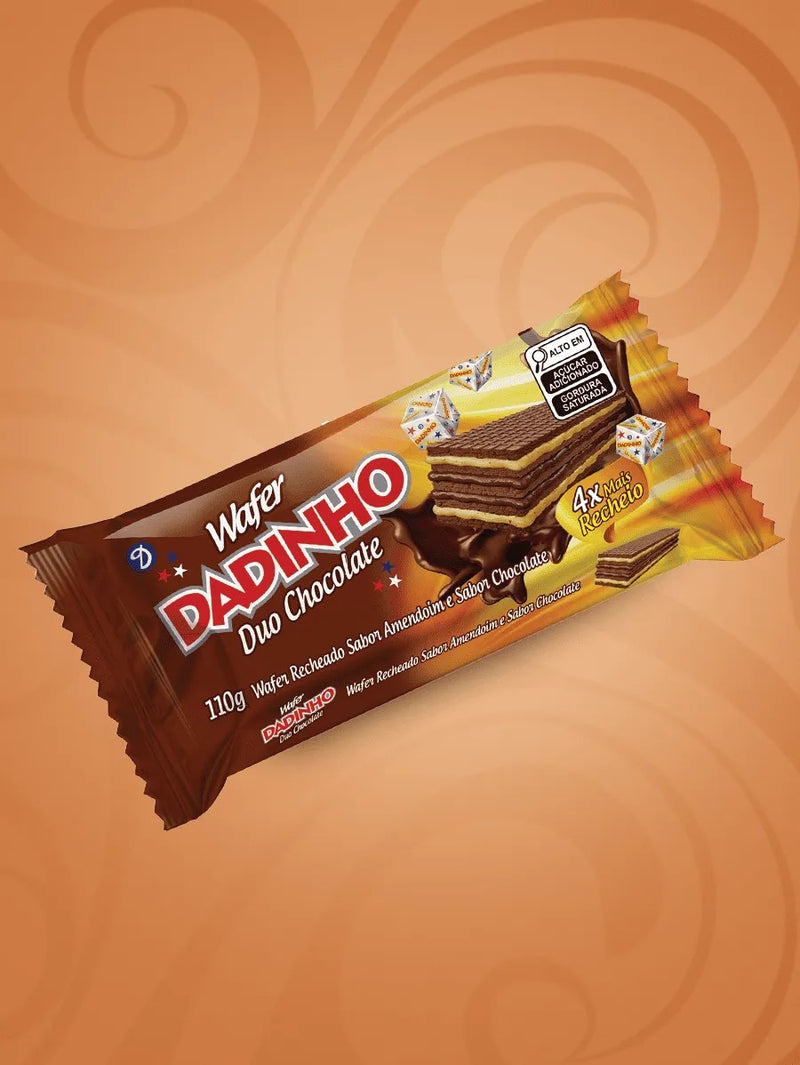 Wafer Dadinho Duo Chocolate 90g