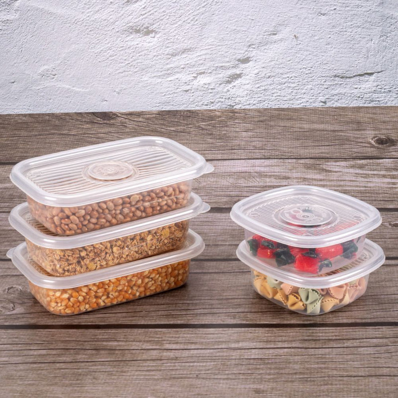 18 Pieces Rectangular Plastic Meal Prep Set | BPA-Free | Food Storage Container with Pop Lid Plasutil